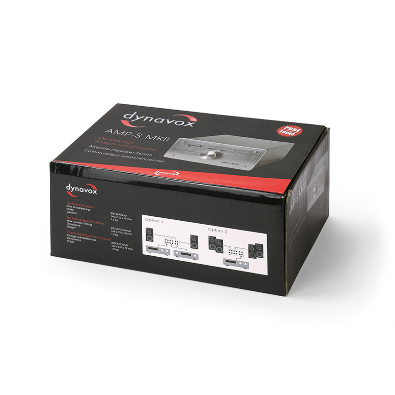 Dynavox Verstärker/Boxen-Umschalter silber Modell AMP-S MKII