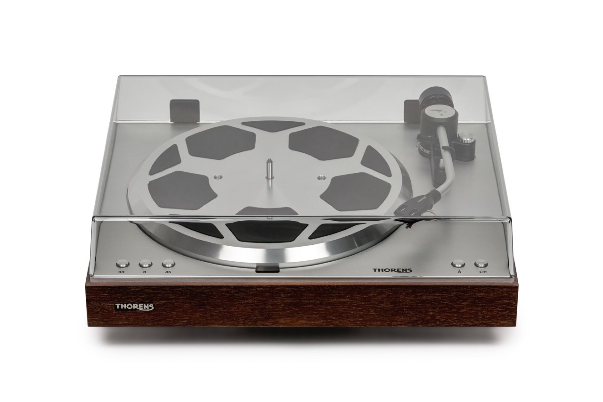 Thorens Plattenspieler TD-404 DD nussbaum