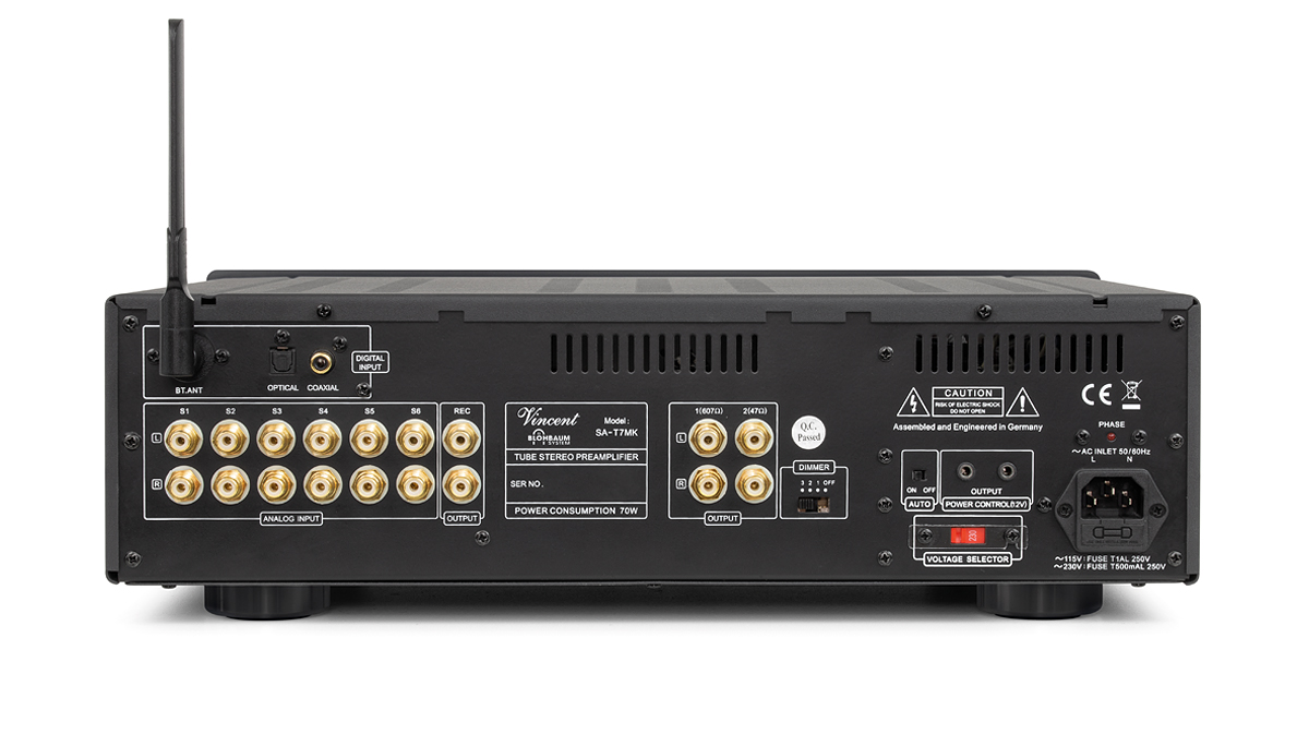 Vincent SA-T7 Mk Stereo Röhrenvorstufe Schwarz