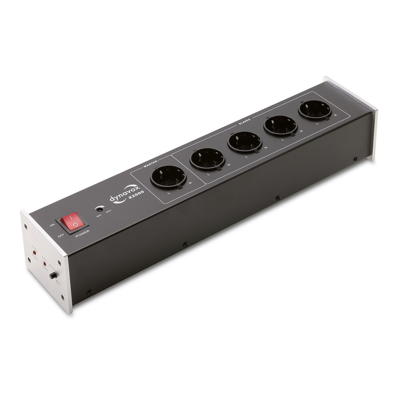 Dynavox HiFi-Steckdosenleiste X2000 silber, mit Master-Slave-Funktion