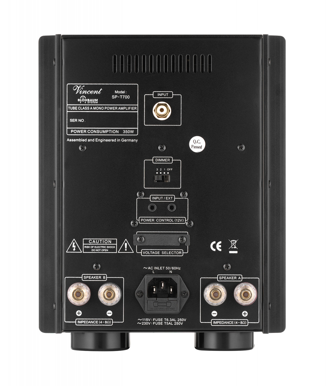 Vincent SP-T700 Class-A Hybrid Mono Endstufe Silber