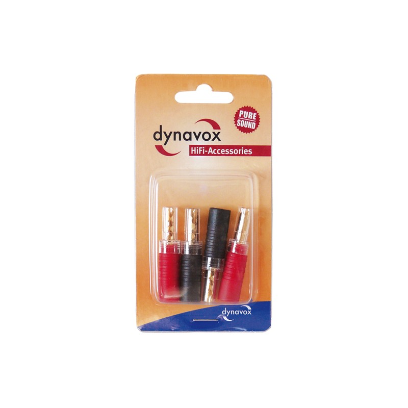 Dynavox High-End Bananenhohlstecker-Set 2 x rot / 2 x schwarz