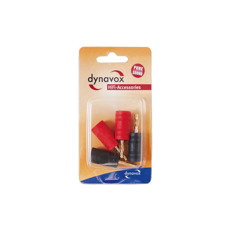 Dynavox High-End Bananenstecker-Set 2 x rot / 2 x schwarz