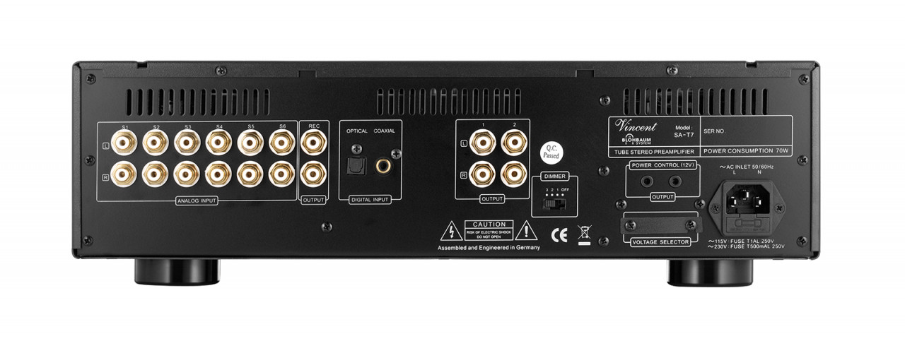 Vincent SA-T7 Stereo Röhrenvorstufe Schwarz