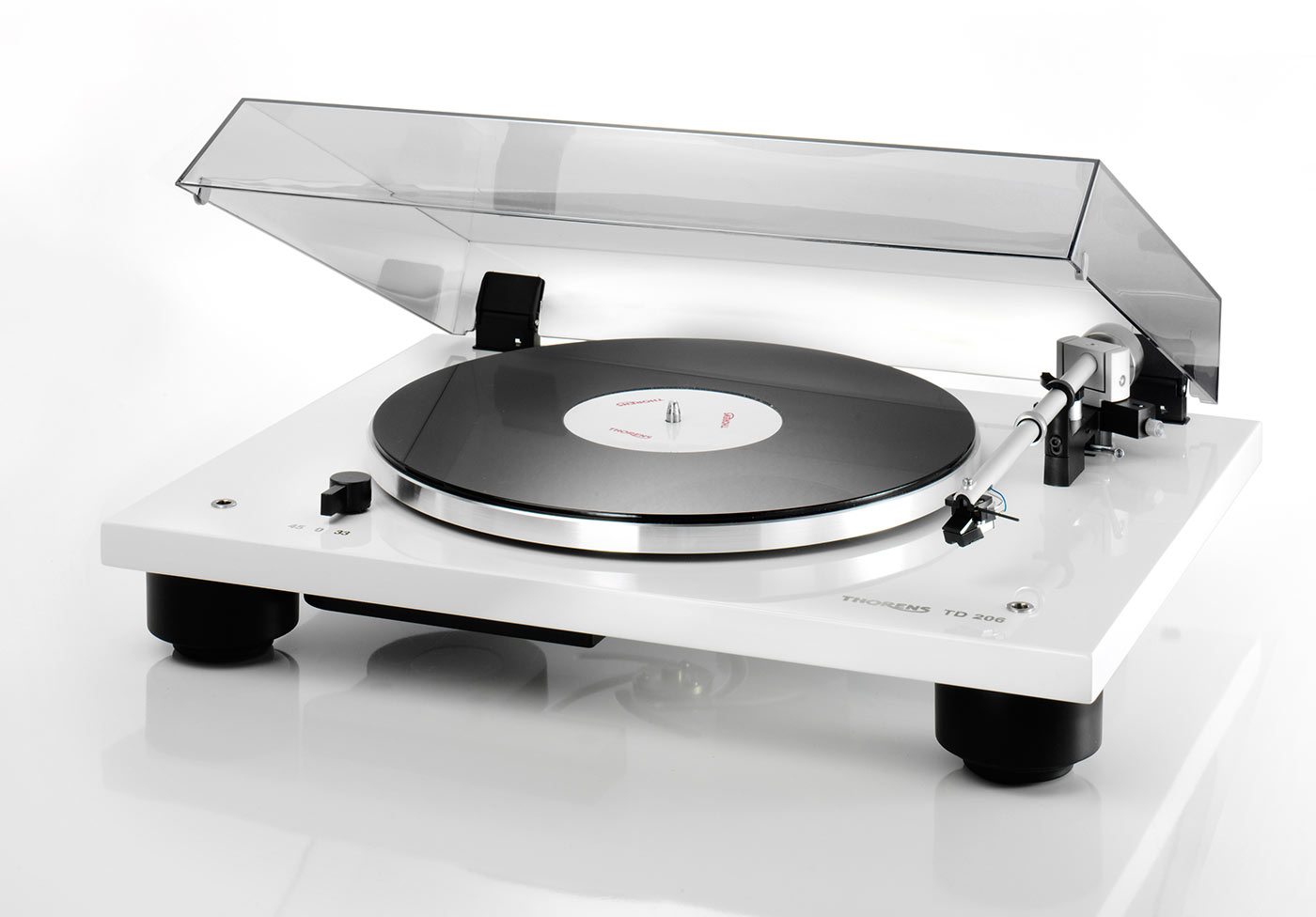 Thorens Plattenspieler TD-206, weiss