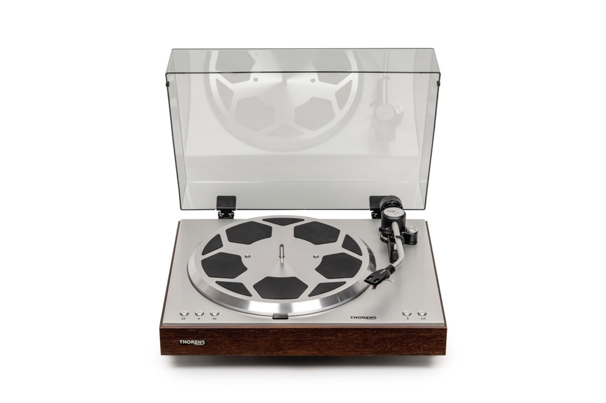 Thorens Plattenspieler TD-404 DD nussbaum